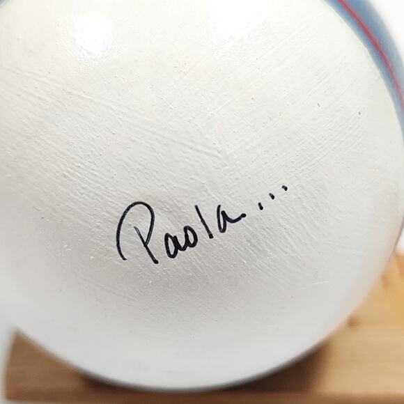 Cute Handpainted SNOWMAN Stocking Cap Light Bulb Christmas Ornament Signed Pasla - Picture 3 of 5